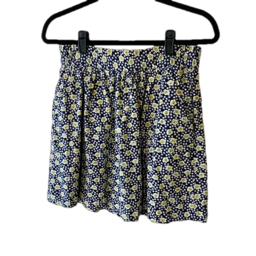 Loft Outlet Floral Linen/Rayon Blend Mini Skirt S